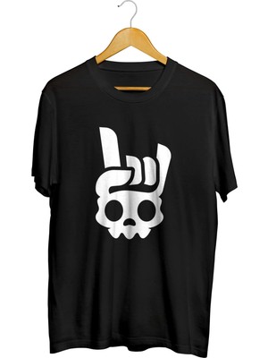  Rock El Hareketi Kuru Kafa Baskılı Kaliteli Tişört