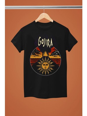  Gojıra The Rock Band Baskılı Pamuklu Kısa Kollu Regular Kalıp Rock Tshırt