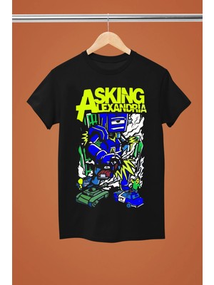  Askıng Alexandrıa The Rock Band Baskılı Pamuklu Kısa Kollu Regular Kalıp Rock Tshırt