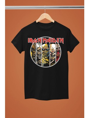  Iron Maıden Baskılı Pamuklu Kısa Kollu Regular Kalıp Rock Tshırt