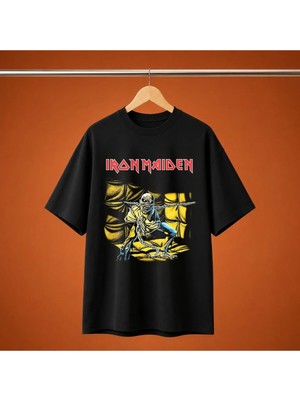  Iron Maiden Baskili Oversize Unisex Tisort
