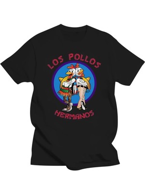  Siyah Yeni Li Breaking Bad Los Pollos Tavuk Kardeşler Baskılı Komik