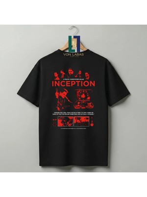  Özel Tasarım Inception Temalı Baskılı Unisex Premium Pamuklu Tişört