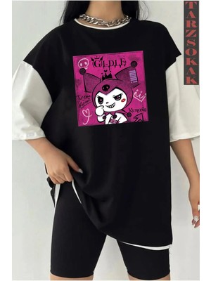  Kuromi Siyah Oversize Çift Renk