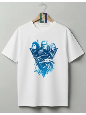  The Witcher Tasarımlı Premium Baskılı Tişört - Özel Tasarım %100 Pamuklu T-Shirt