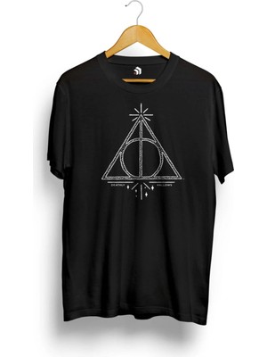  Harry Potter The Deathly Hallows Icon Baskılı Tişört