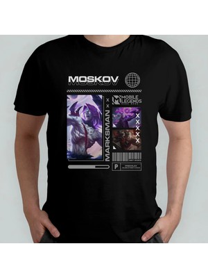  Mobile Legends Moskov Unisex %100 Pamuklu Bisiklet Yaka T-Shirt Model 1