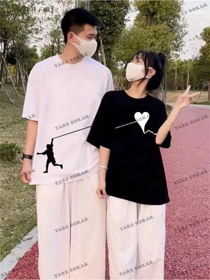  2 Adet Tir Harajuku Style Çift Sevgili Kombinleri Couple Clothing Yeni Sezon