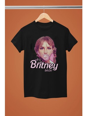  Brıtney Spears Baskılı Pamuklu Bisiklet Yaka Kısa Kollu Regular Tshırt
