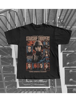  Starship Troopers Baskılı Unisex Oversize T-Shirt
