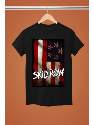  Skıd Row The Rock Band Baskılı Pamuklu Kısa Kollu Regular Kalıp Rock Tshırt