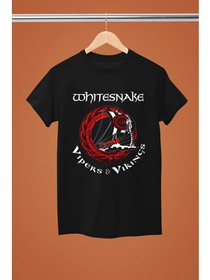  Whıte Snake The Rock Band Baskılı Pamuklu Kısa Kollu Regular Kalıp Rock Tshırt