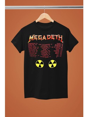  Megadeth Baskılı Pamuklu Kısa Kollu Regular Kalıp Rock Tshırt