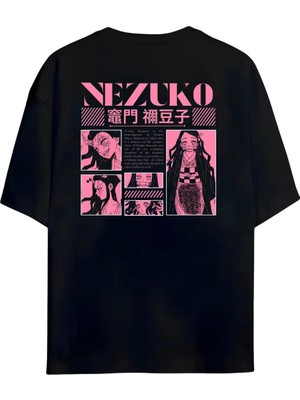  Demon Slayer Nezuko Tasarımlı Anime Tişört Oversize Unisex Pamuklu T-Shirt | Özel Tasarımlı Yüksek Kalite Baskılı T-Shirt