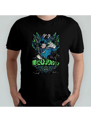  My Hero Academia Deku Midoriya %100 Pamuklu Bisiklet Yaka T-Shirt Model - 1