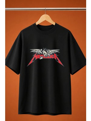  Metallica Skull Baskili Oversize Tisort