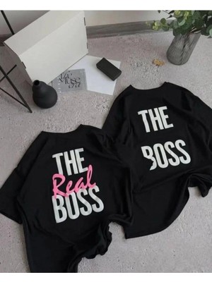  Sevgili Çift Kombini 2’li Baskılı Pamuklu Oversize T-Shirt