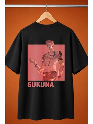  Sukuna Jujutsu Kaisen Baskili Oversize Tisort