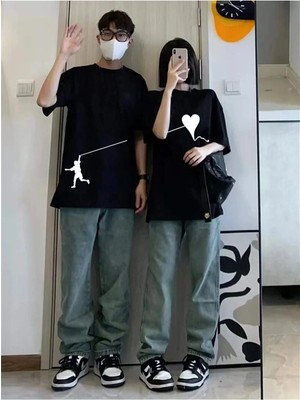  2 Adet Tir Harajuku Style Çift Sevgili Kombinleri Couple Clothing Yeni Sezon