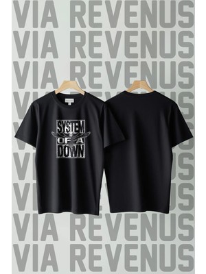  System Of A Down Baskılı Geniş Kalıp Unisex Bisiklet Yaka Tshirt