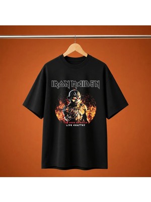 Iron Maiden Baskili Oversize Unisex Tisort