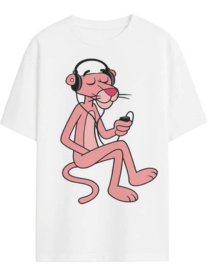  Kgrafftee Unisex %100 Organik Pamuk Relaxed Fit Yuvarlak Yakalı Karakter Baskılı Beyaz T-Shirt