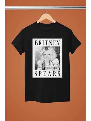  Brıtney Spears Baskılı Pamuklu Bisiklet Yaka Kısa Kollu Regular Tshırt