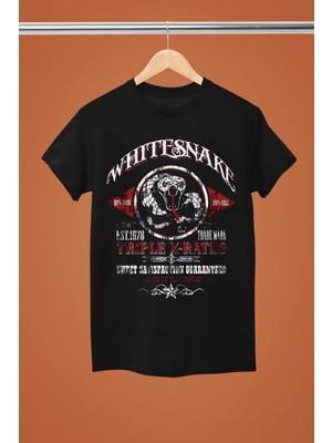  Whıte Snake The Rock Band Baskılı Pamuklu Kısa Kollu Regular Kalıp Rock Tshırt