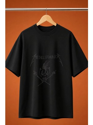  Metallica Fuckin Baskili Oversize Tisort