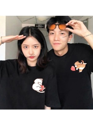  2 Adet Tir Harajuku Style Çift Sevgili Kombinleri Couple Clothing Yeni Sezon