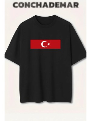  Türkiye Milli Takımlar Baskılı Premium Oversize Pamuklu T-Shirt
