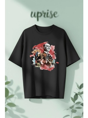  Atatürk 23 Nisan Ulusal Egemenlik ve Çocuk Bayramı Baskılı Pamuklu Oversize T-Shirt