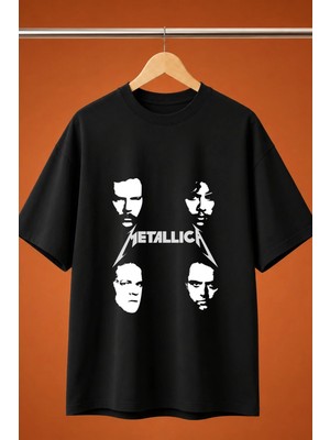  Metallica Faces Baskili Oversize Tisort