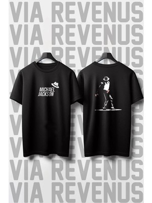  Michael Ön ve Arka Baskılı Bisiklet Yaka Geniş Kalıp Unisex Tshirt