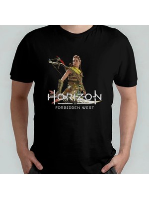  Horizon Forbidden West %100 Pamuklu Bisiklet Yaka T-Shirt Model 2
