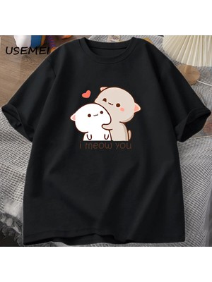  Komik Kedi Baskılı Tişört Sevimli Bubu Dudu Tshirt Yaz Pamuk Kısa Kollu Teekadın Erke 2914