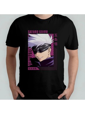  Jujutsu Kaisen Satoru Gojo Unisex %100 Pamuklu Bisiklet Yaka T-Shirt Model 21