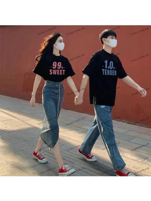  2 Adet Tir Harajuku Style Çift Sevgili Kombinleri Couple Clothing Yeni Sezon