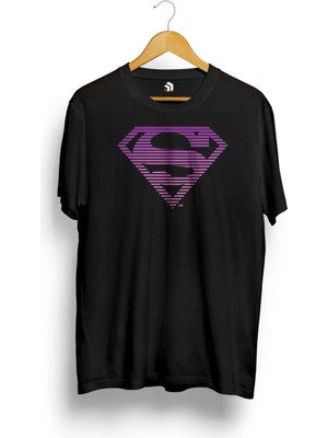  Dc Comics Superman Classic Logo Striped Baskılı Tişört