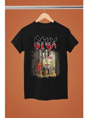  Styx The Rock Band Baskılı Pamuklu Kısa Kollu Regular Kalıp Rock Tshırt