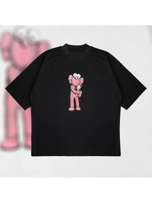  Kaws Bff Pink Boxy Fit Oversize Unisex Tshirt – Baskılı Tişört |
