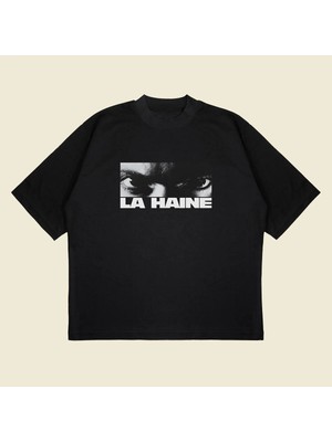  La Haine Baskılı Oversize Unisex Pamuklu Nefes Alan Kalın Kumaşlı