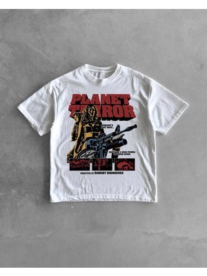 Planet Terror Baskılı Unisex Oversize T-Shirt