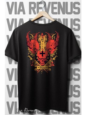  Kurukafa Sırt Baskılı Siyah Oversize T-Shirt