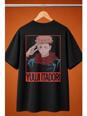  Yuji Itadori Jujutsu Kaisen Baskili Oversize Tisort