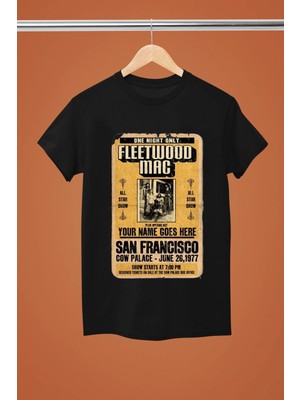  Fleetwood Mac The Rock Band Baskılı Pamuklu Kısa Kollu Regular Kalıp Rock Tshırt