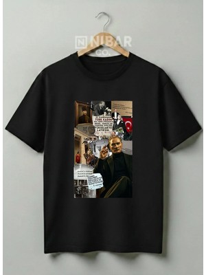  Mustafa Kemal Atatürk Tasarımlı Pamuklu Tişört Milli Bayramlar Özel Serisi Çocuk & Yetişkin-Unisex