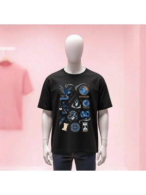  Harry Potter Baskılı Bisiklet Yaka Geniş Kalıp Unisex Tshirt