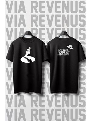  Michael Ön ve Arka Baskılı Bisiklet Yaka Geniş Kalıp Unisex Tshirt
