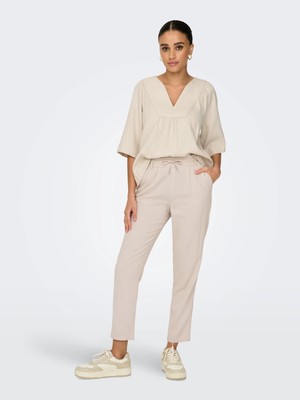 Only Onlcaro-Poptrash Easy Linen Kadın Pantolon 15278710